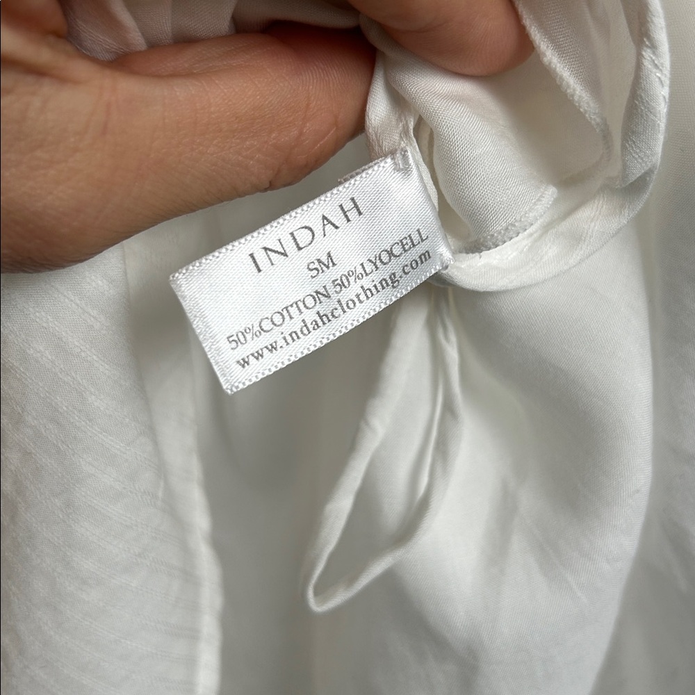 INDAH Palm Tie Front Wrap Short in Ivory Ivory S - Picture 11 of 12